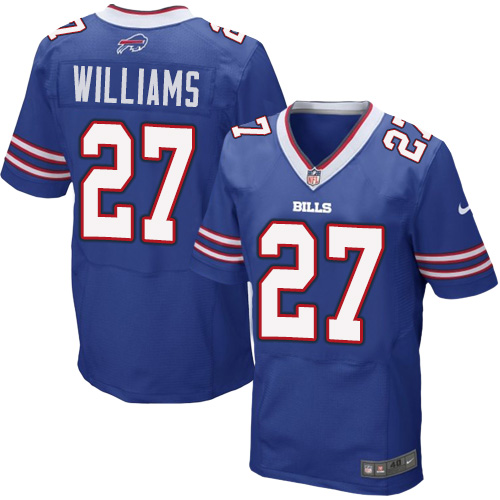 Men's Elite Duke Williams Nike Jersey Royal Blue Home - #27 NFL Buffalo Bills